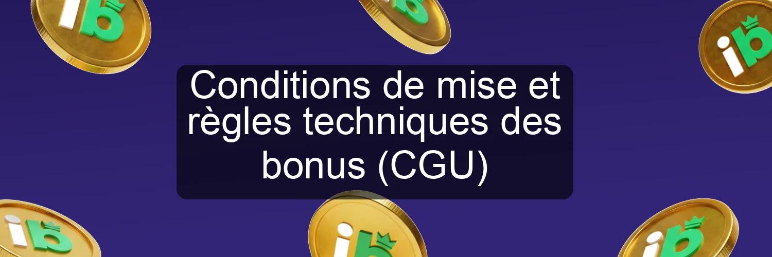 Conditions de mise et règles techniques des bonus (CGU)